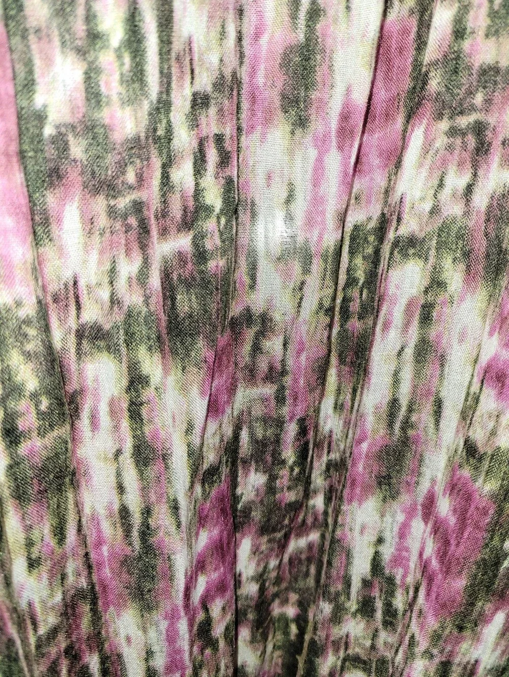 Abstract Print Tasseled Scarf Pink Black White Lightweight Accessory